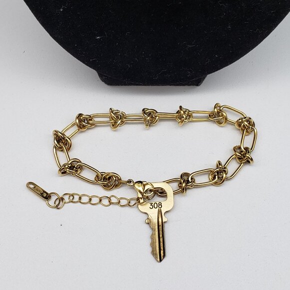 Louis Vuitton Gold Padlock w/Unbranded Stainless Steel 18k Plated Chain&Bracelet - Picture 5 of 13